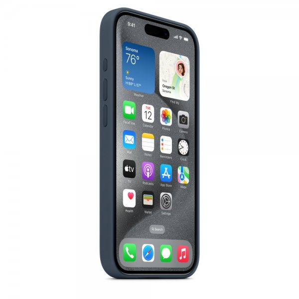 Apple Original iPhone 15 Pro Max Deksel Silikon MagSafe Stormblå