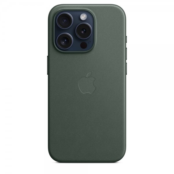 Apple Original iPhone 15 Pro Deksel FineWoven MagSafe Eviggrønn