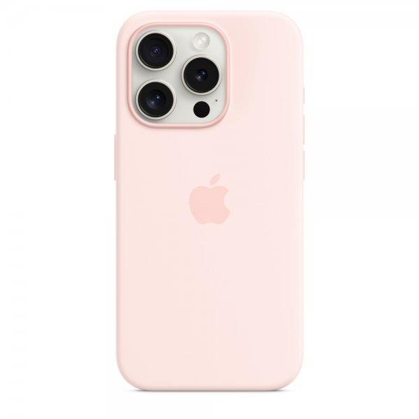 Apple Original iPhone 15 Pro Deksel Silikon MagSafe Lys rosa