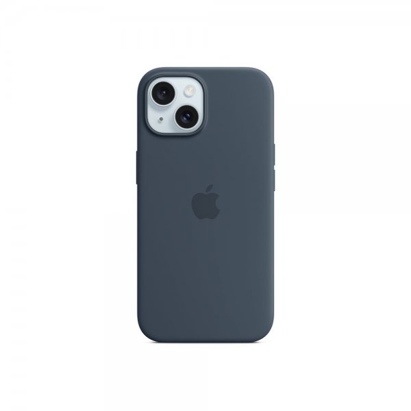 Apple Original iPhone 15 Deksel Silicone Case MagSafe Storm Blue