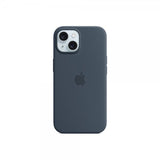 Apple Original iPhone 15 Deksel Silicone Case MagSafe Storm Blue
