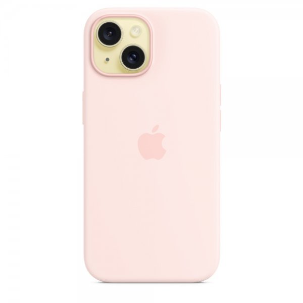 Apple Original iPhone 15 Deksel Silikon MagSafe Lys rosa