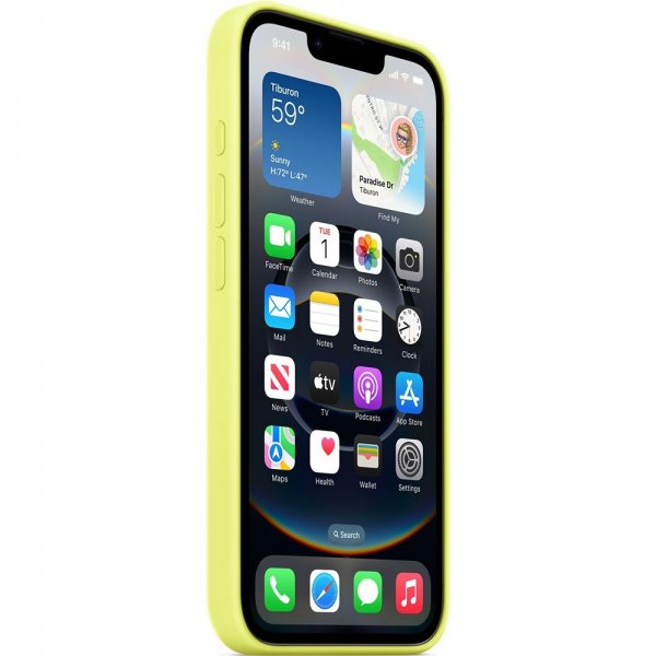 Apple Original iPhone 16e Deksel Silicone Case Neon Yellow