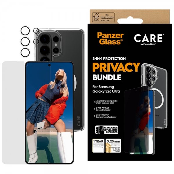 PanzerGlass Samsung Galaxy S26 Ultra 3-in-1 Protection Privacy Bundle