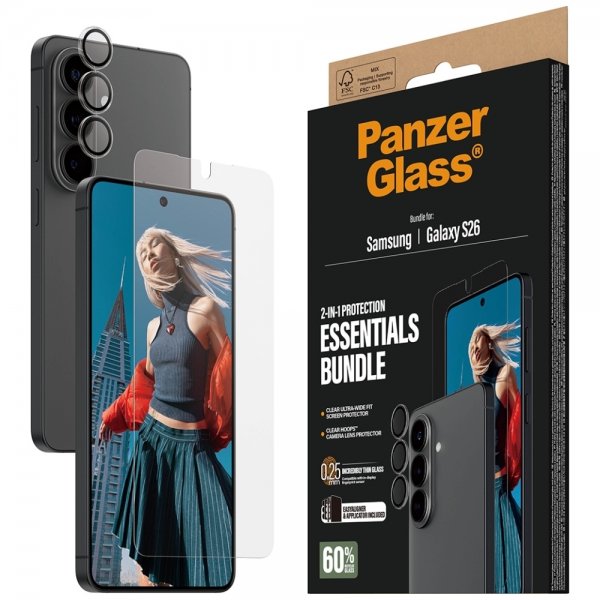 PanzerGlass Samsung Galaxy S26 Skjermbeskytter og Kamerabeskytter 2-in-1 Bundle