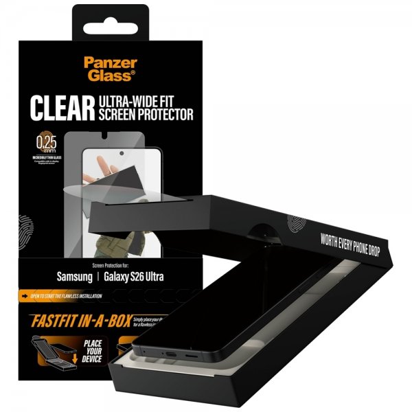 PanzerGlass Samsung Galaxy S26 Ultra Skjermbeskytter Fastfit In-a-Box
