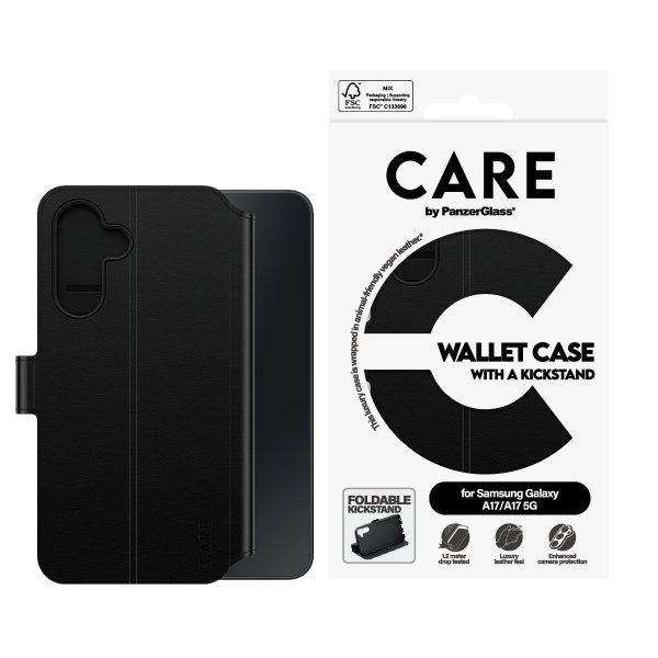 CARE by PanzerGlass Samsung Galaxy A17 Etui Wallet Kickstand Svart