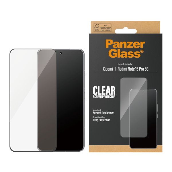PanzerGlass Xiaomi Redmi Note 15 Pro 5G Skjermbeskytter Ultra-Wide Fit