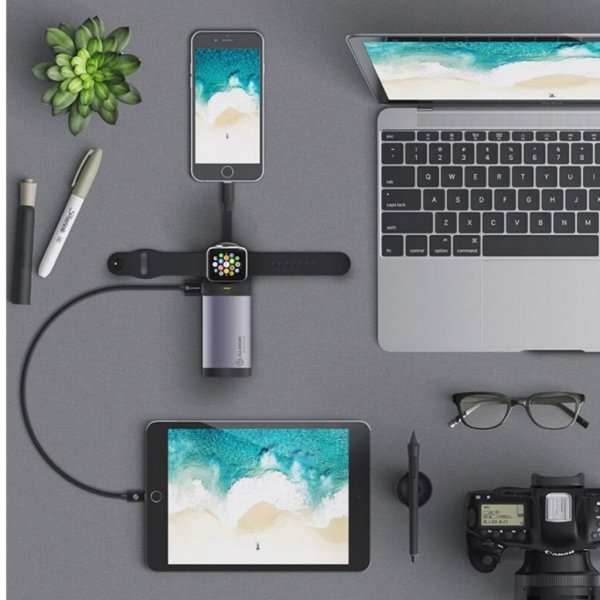 ALOGIC 6700mAh 3 i 1 Powerbank for Apple Watch & iPhone