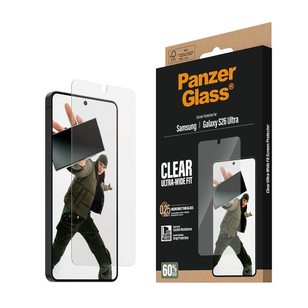 PanzerGlass Samsung Galaxy S26 Ultra Skjermbeskytter Ultra-Wide Fit EasyAligner