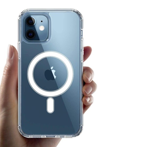 iPhone 12 Mini Deksel TPU MagSafe Støtsikker Transparent