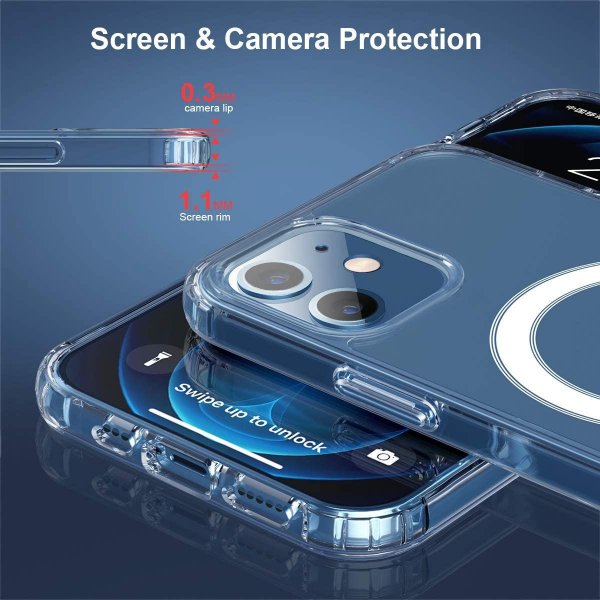 iPhone 12 Mini Deksel TPU MagSafe Støtsikker Transparent