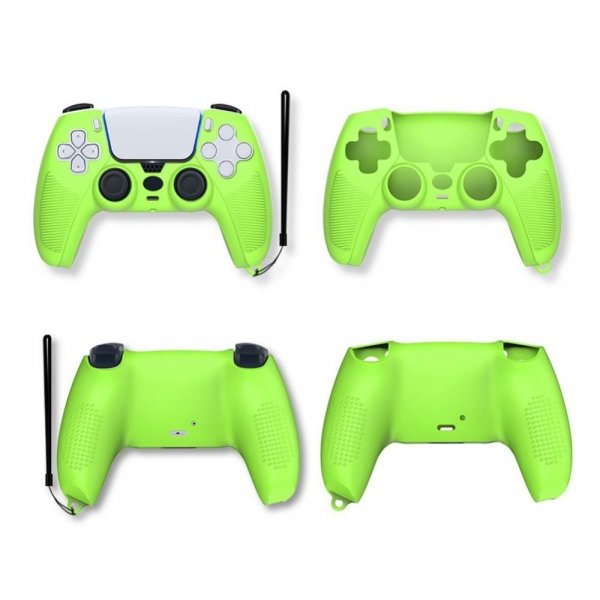 PlayStation 5 DualSense Controller Skin med stropp limegrønn