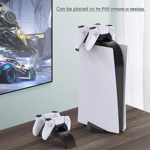 Ipega PlayStation 5 Topmontert Hurtigladestasjon