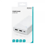 Deltaco Powerbank 20 000 mAh 10W Hvit