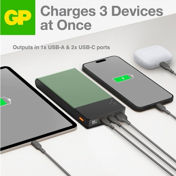 GP Powerbank M2+ 10 000 mAh Grønn