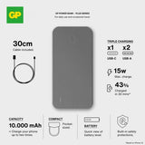 GP Powerbank Plus 10 000 mAh Svart