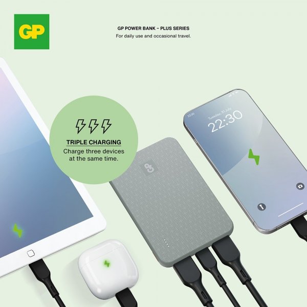 GP Powerbank Plus 5000 mAh Grønn