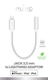 Puro Adapter Lightning to 3.5mm Hvit