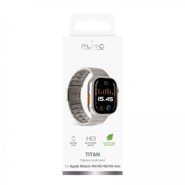 Puro Apple Watch 44/45/46mm/Ultra 49mm Armbånd Titan Titanium