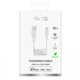 Puro Kabel Spiral Lightning til USB-A 1m Hvit