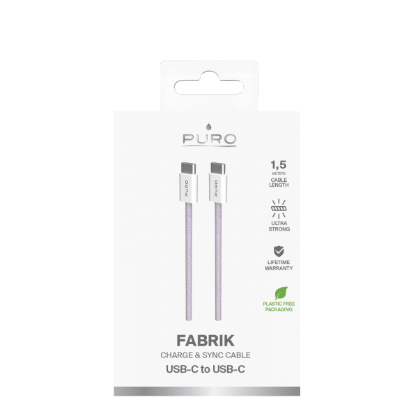 Puro Kabel Fabrik 2.0 60W USB-C til USB-C 1.5m Coraltastic