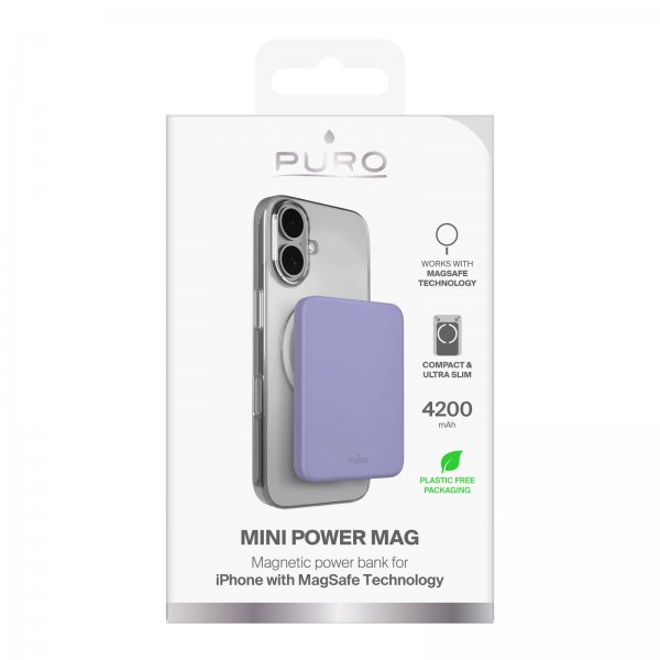 Puro Powerbank Mini Power Mag 4200 mAh Lavendel