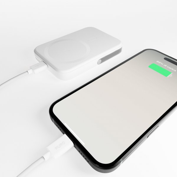 Puro Powerbank Stand Power Mag 5000 mAh Hvit