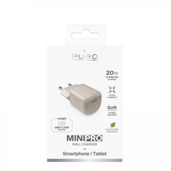 Puro Lader MiniPro GaN USB-C 20W Beige