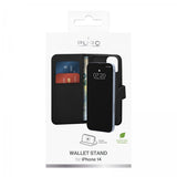 Puro iPhone 14 Etui Wallet Stand Svart