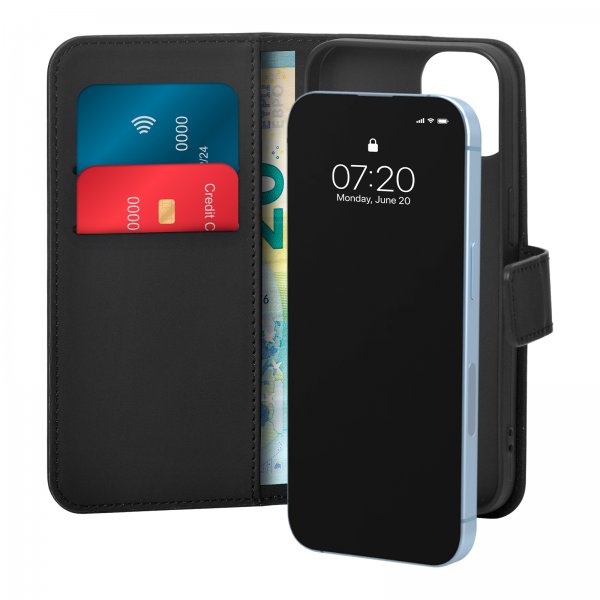 Puro iPhone 14 Etui Wallet Stand Svart