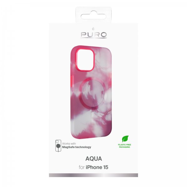Puro iPhone 15 Deksel Aqua Rosa