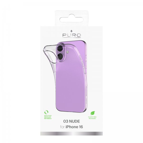 Puro iPhone 16 Deksel Nude Transparent