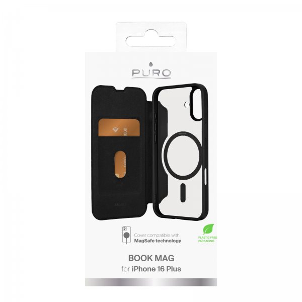 Puro iPhone 16 Plus Etui Book Mag 2 Svart