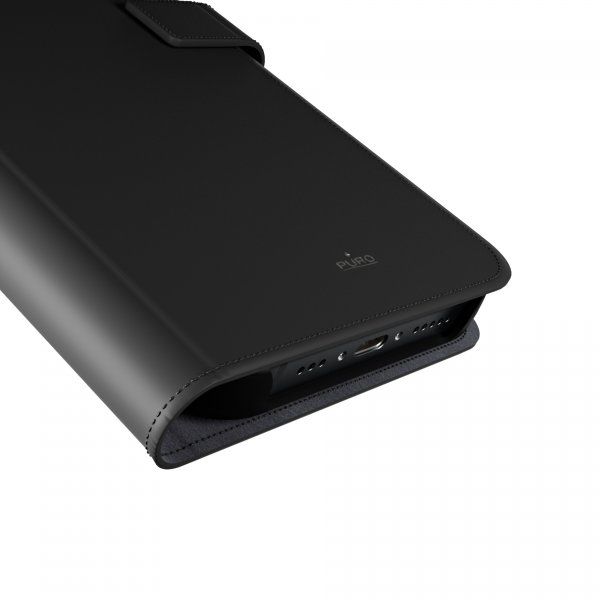 Puro iPhone 16 Plus Etui Wallet Stand Svart