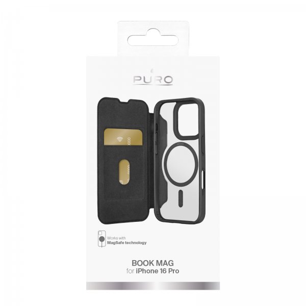 Puro iPhone 16 Pro Etui Book Mag 2 Svart