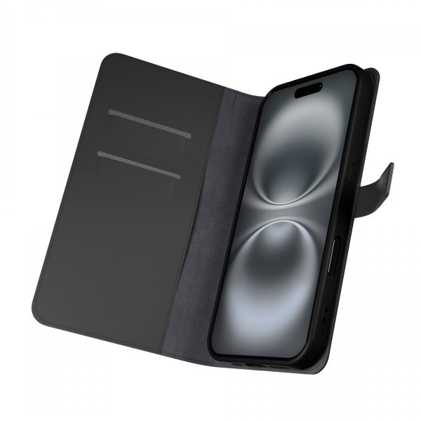 Puro iPhone 16 Pro Etui Wallet Stand Svart