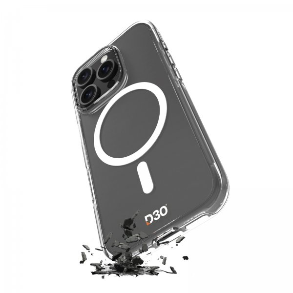 Puro iPhone 16 Pro Deksel Impact Clear D3O MagSafe Transparent