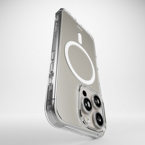 Puro iPhone 16 Pro Max Deksel Impact Clear D3O MagSafe Transparent