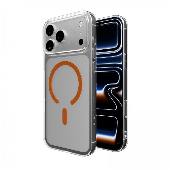 Puro iPhone 17 Pro Deksel Lite Mag Transparent Oransje