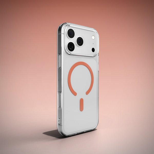Puro iPhone 17 Pro Max Deksel Lite Mag Transparent Oransje