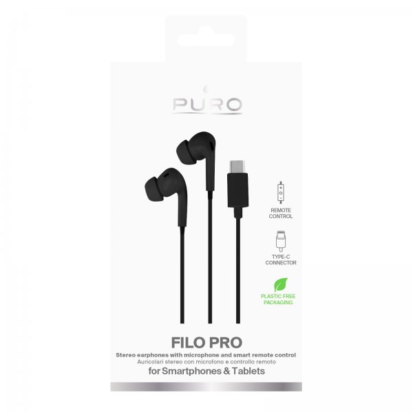 Puro Kablede Hodetelefoner Filo Pro USB-C Svart
