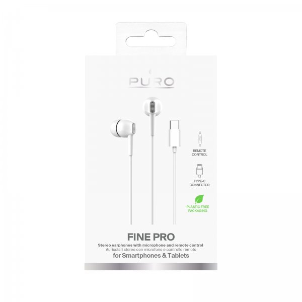Puro Kablede Hodetelefoner Fine USB-C Hvit