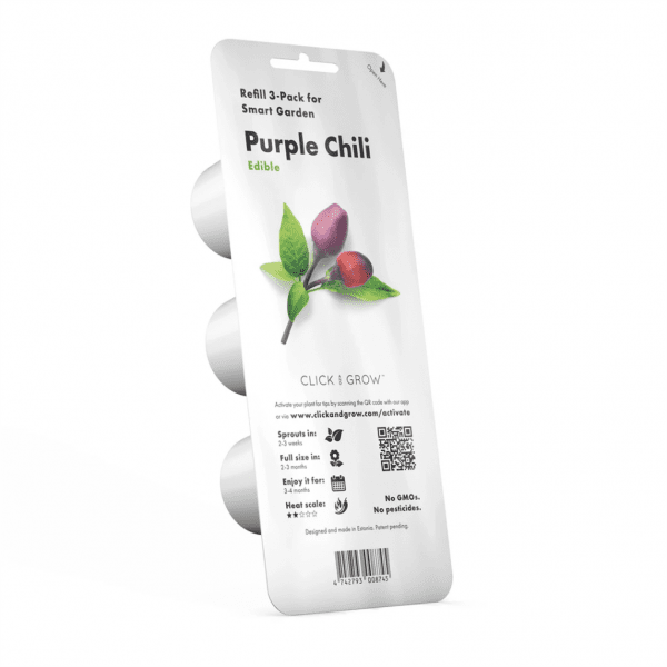 Click and Grow Smart Garden Refill 3-pakke - Lilla Chilipepper