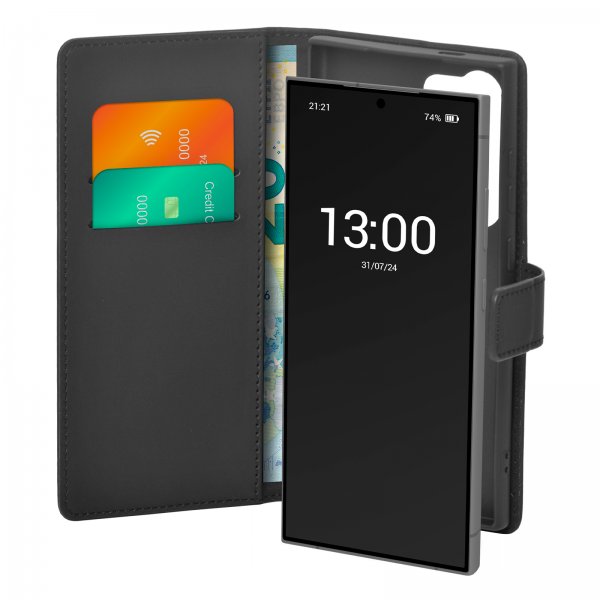 Puro Samsung Galaxy S24 Ultra Etui Wallet Stand Svart