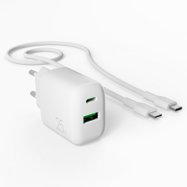 Puro Lader med Kabel ProLite Kit USB-C 25W 1.2m Hvit
