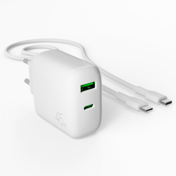 Puro Lader med Kabel ProLite Kit USB-C 45W 1.2m Hvit
