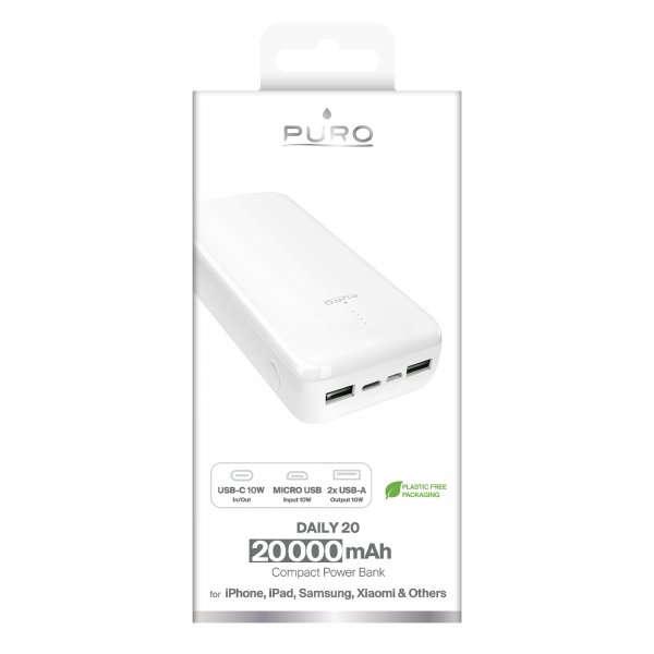 Puro Powerbank Daily 20 Hvit
