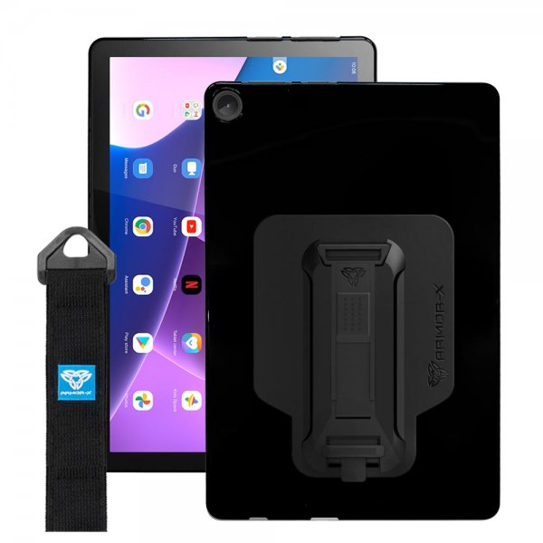 Armor-X Lenovo Tab M10 (3rd Gen) TB328 Deksel Corner Protection Case Hand Strap Kickstand X-Mount