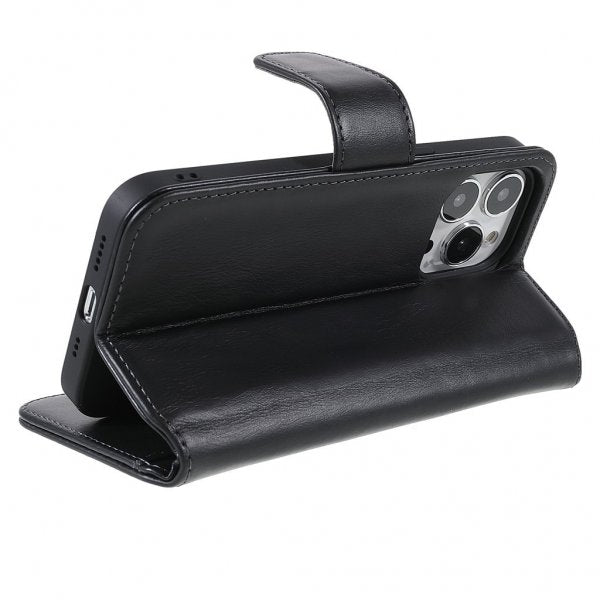 Nordic Covers iPhone 14 Pro Etui Essential Leather Raven Black